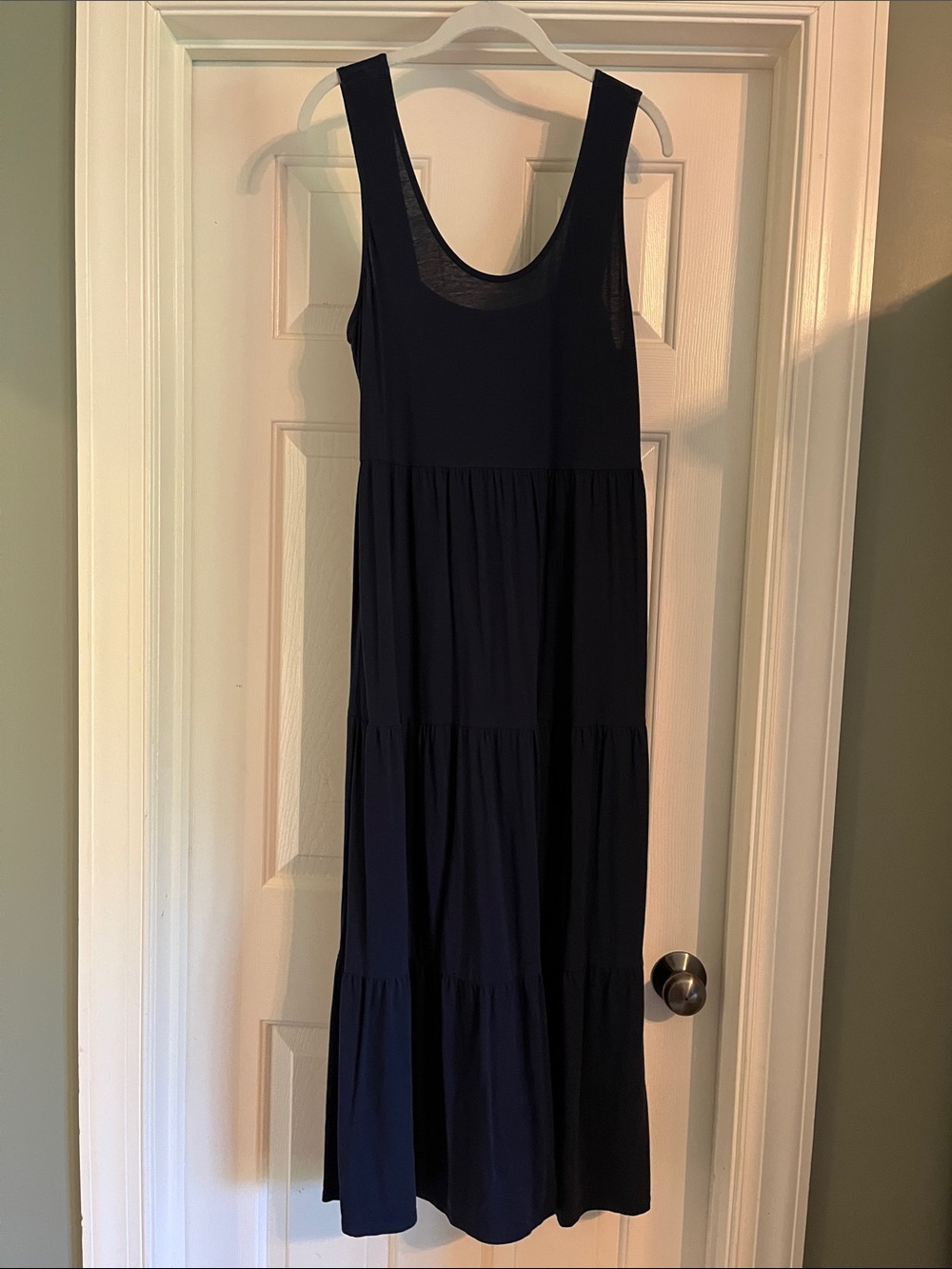 J. Crew Navy Sleeveless Tiered Maxi Dress small